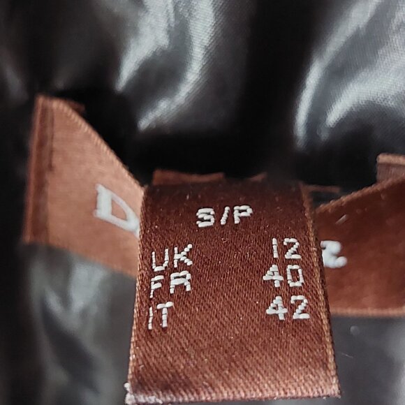 Danier Chloe Leather Fur Collar Purple Lined Jacket Coat Mid Length Sz S/8/UK12 - Picture 10 of 14